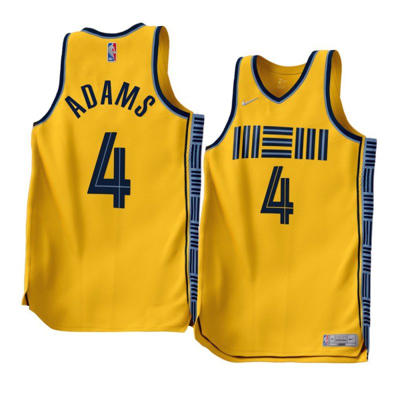 steven adams grizzliesjersey 2022 23earned edition gold