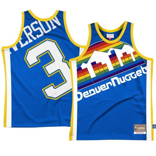 Allen Iverson Denver Nuggets Big Face2.0 Jersey Throwback Royal 