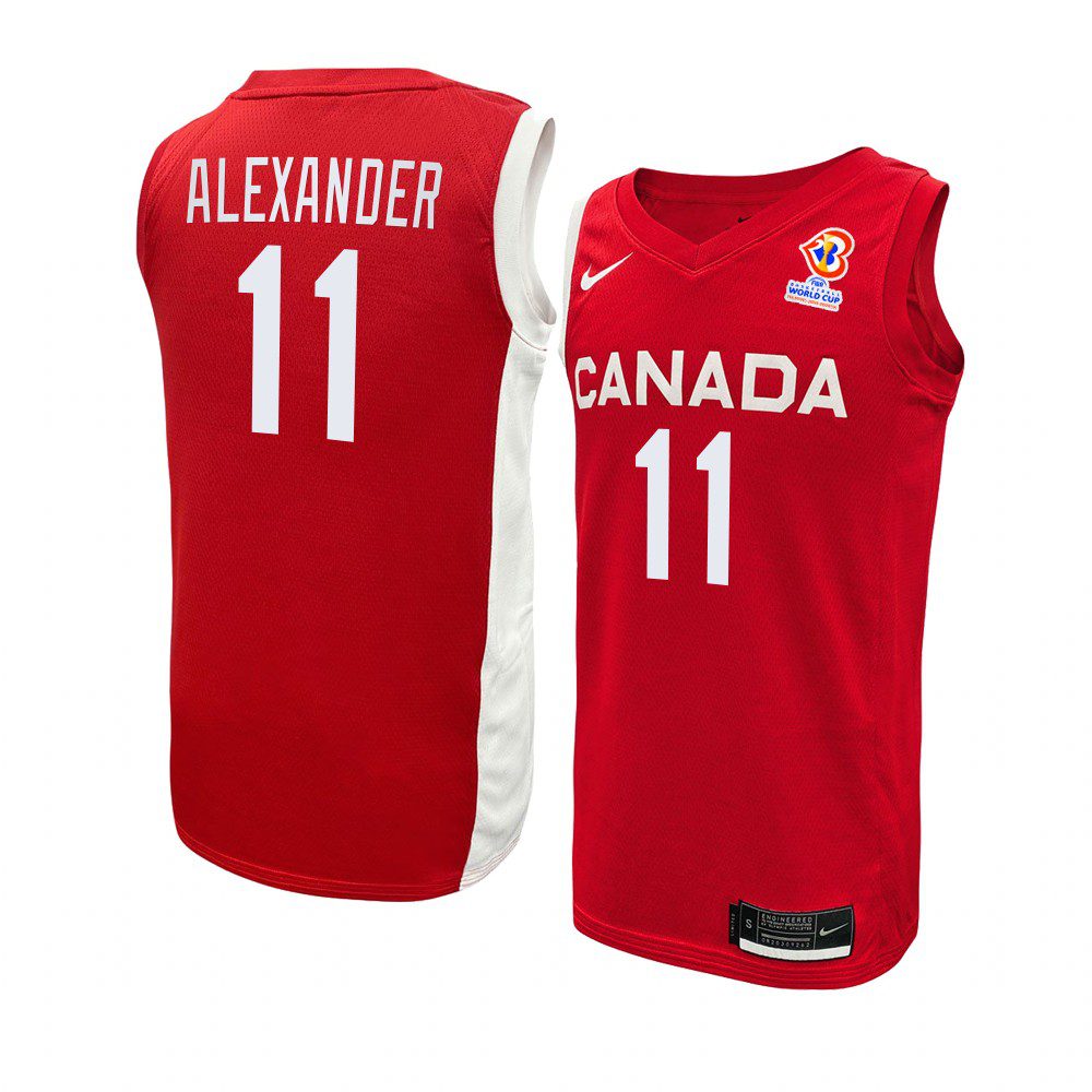 2023 FIBA Basketball World Cup Canada 11 Kyle Alexander Red Jersey